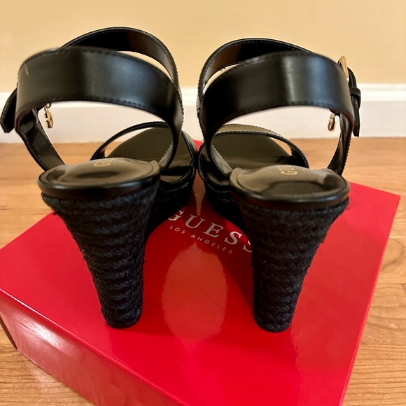 Guess Espadrille Wedges Black Size 8.5 New - Picture 5 of 6